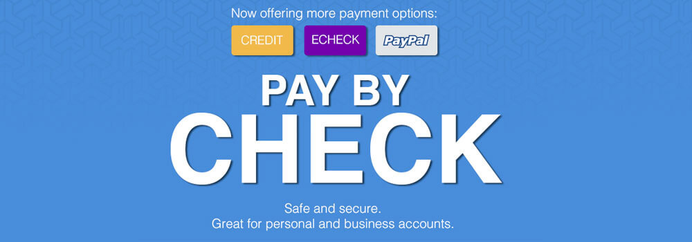 We have made it easier to purchase your printed products. We now offer pay by check option.