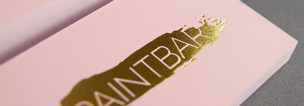 Enhance the look of your business card by including stamped foil. Select from Gold, Silver, Black, Green, Blue, Red, Pink and Copper.