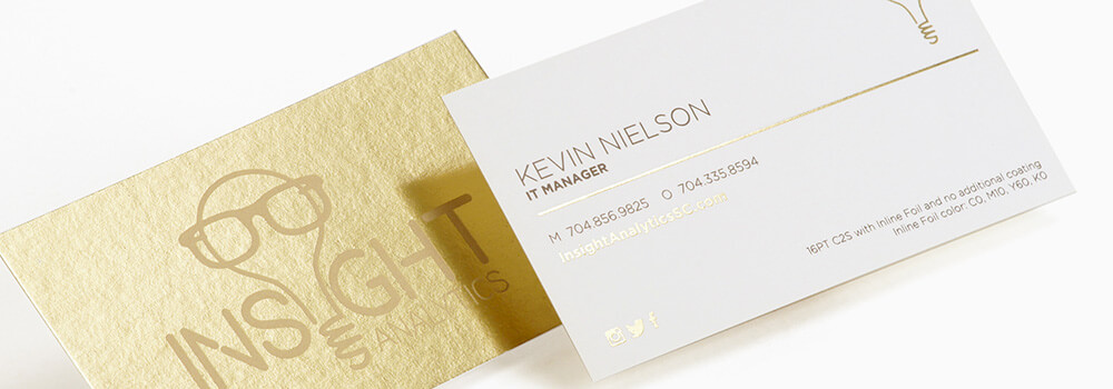 Enhance your business card with gold inline foil.