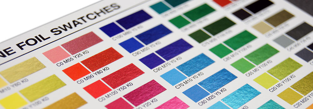 Inline Foil uses a special processed foil system that is applied under the 4-color process print to create an array of foil colors. You have the option to select from unlimited colors. Below are some recent print projects that include this printing option.
