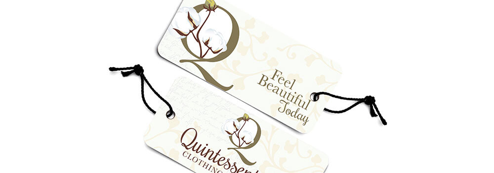 Include Social Media profiles on your hang tag design. It's another avenue for consumers to learn about your brand. 