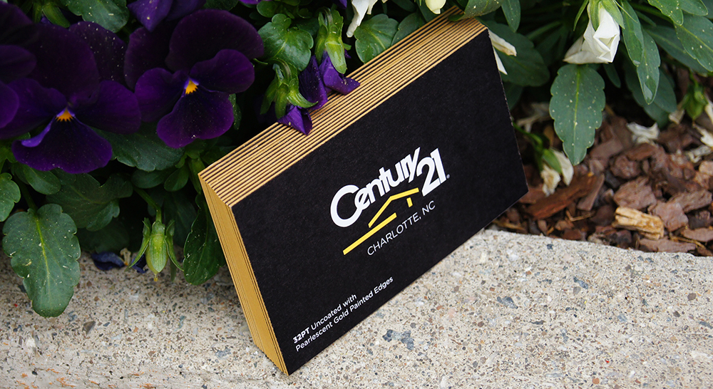 Realtor Business Card with Painted Edges for Century 21. 