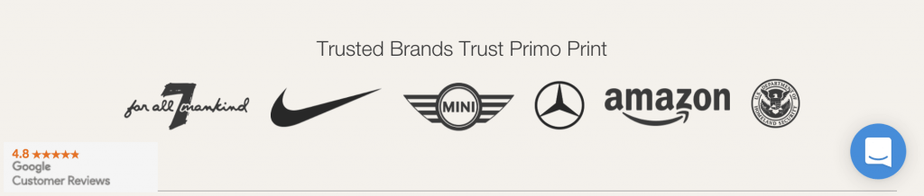 Primoprint Google Customer Reviews: Trusted Brands that Trust Primoprint