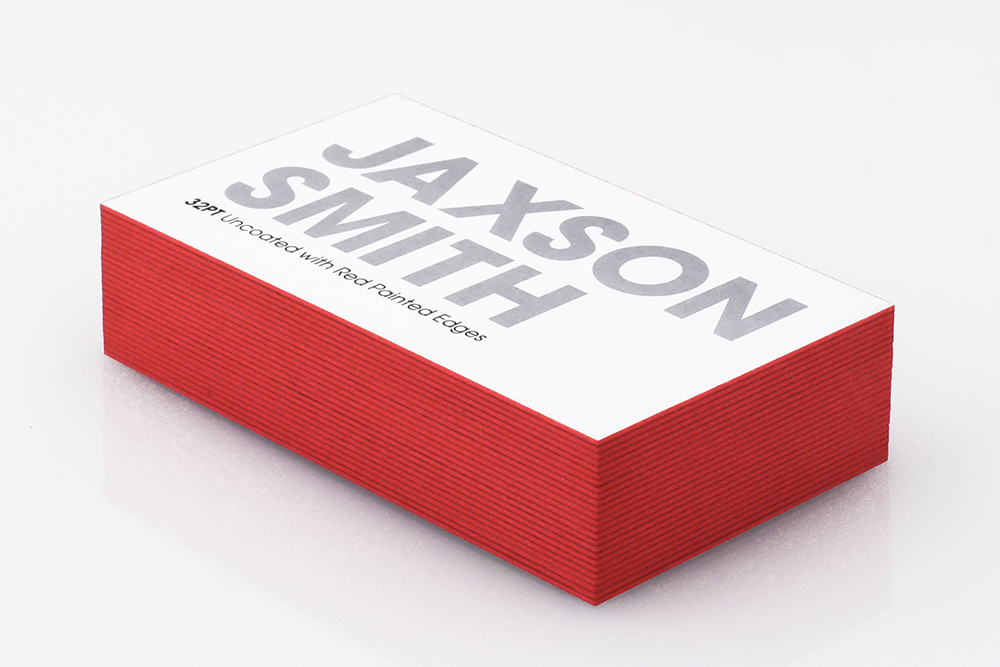 Get noticed with our Red colored edge business cards. 