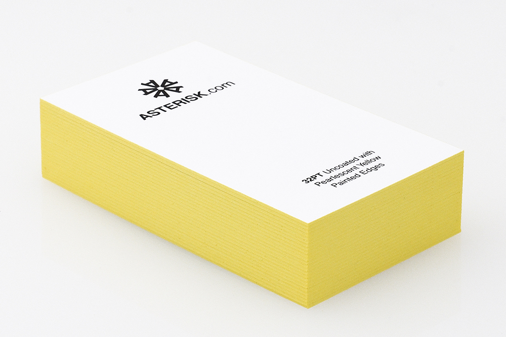 Premium Business Cards with Yellow Painted Edges