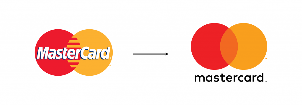 Mastercard simplified their logo, which has become a recent logo trend.