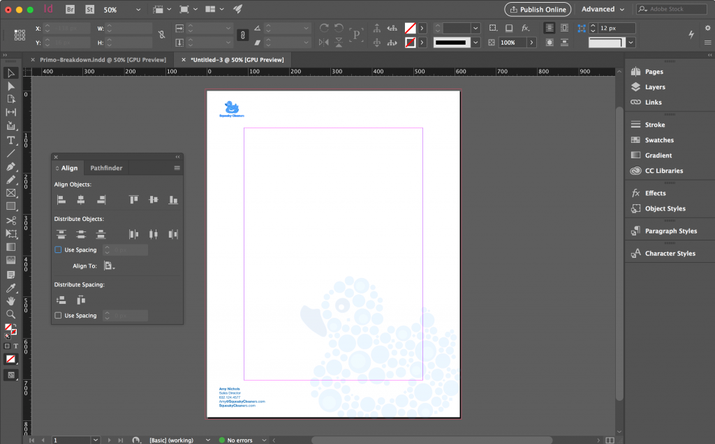 Indesign Software Letterhead Template Setup