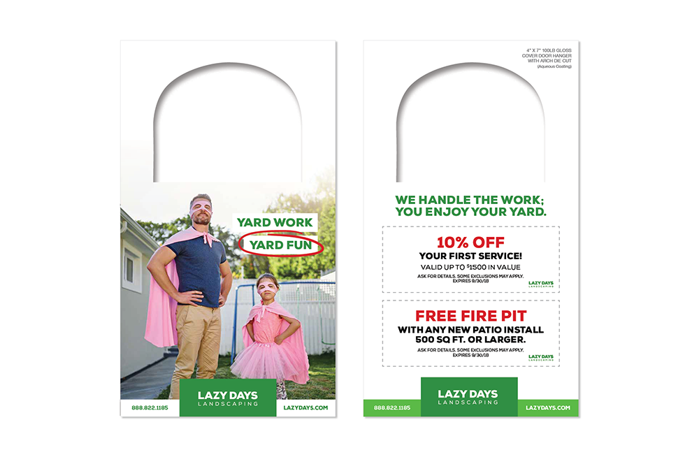 Door hanger marketing is a cost-effective tool to reach new and potential customers. Include a coupon to bring in customers.