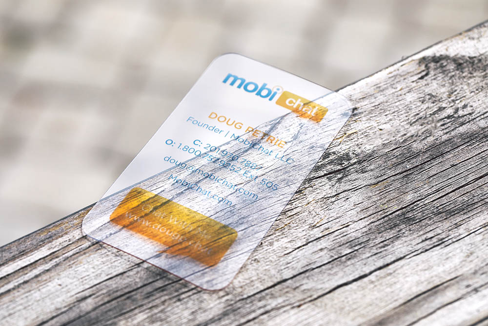 Clear cards (also called transparent business cards) are a marketing piece that wows. Viewers are often impressed and intrigued by the cards being transparent.