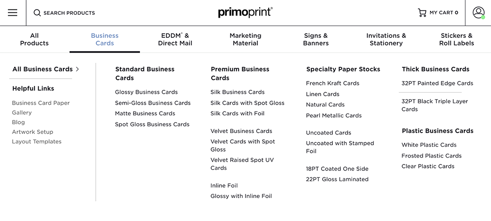 Navigate to the product you are looking for quickly and easily from our new primary navigation.