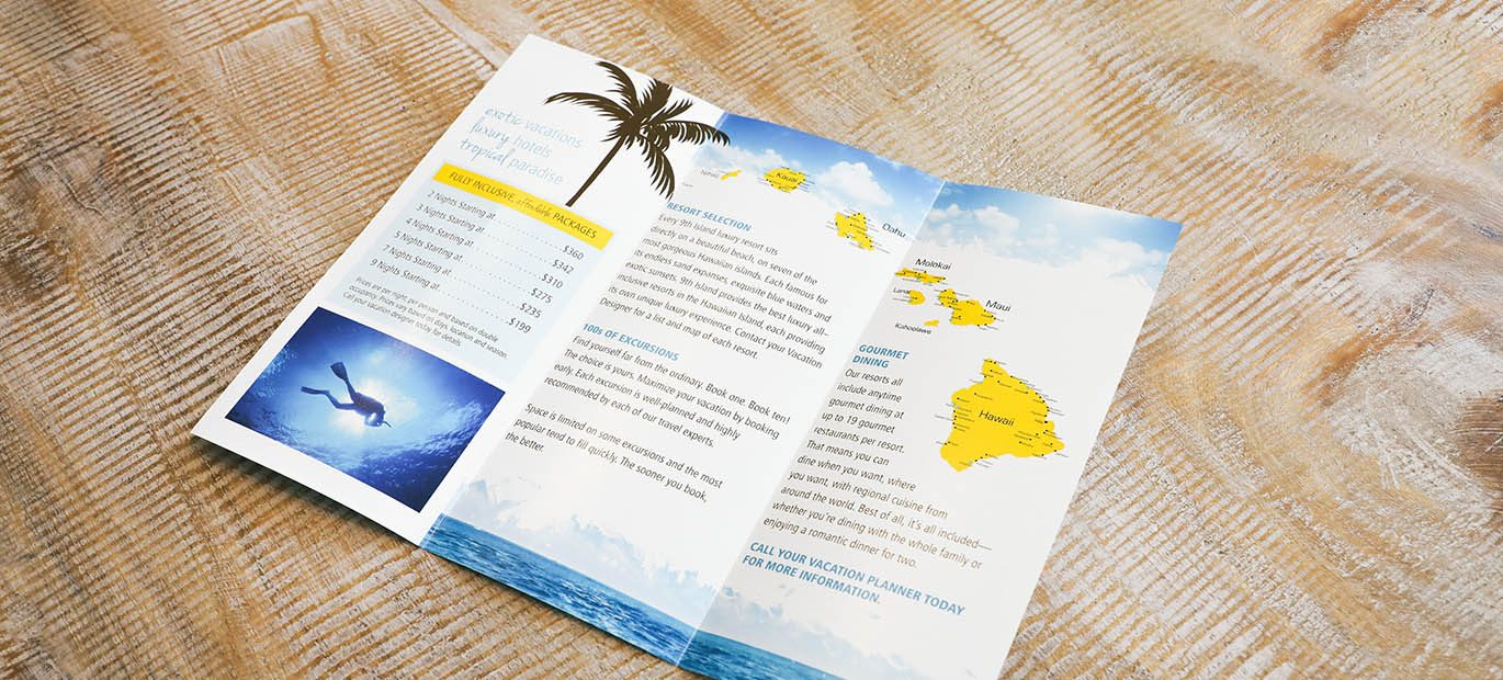 Elevate your brand by printing custom brochures.