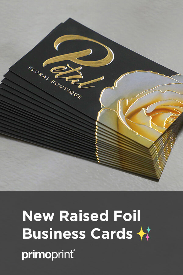 Make a powerful and lasting first impression with our Raised Spot UV, Raised Foil or Holographic business cards