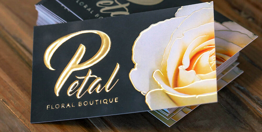  Don’t leave your marketing to chance; stand out by using unique finishes like raised foil business cards.