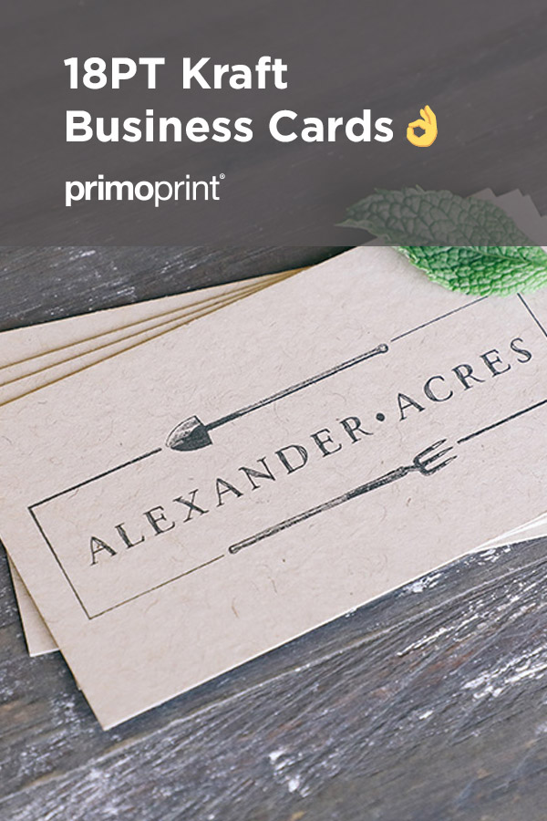 New 18PT Kraft Paper stock. The uncoated finish provides superb print quality, and it’s 30% recycled, giving it a warm and rustic eco-friendly appeal.