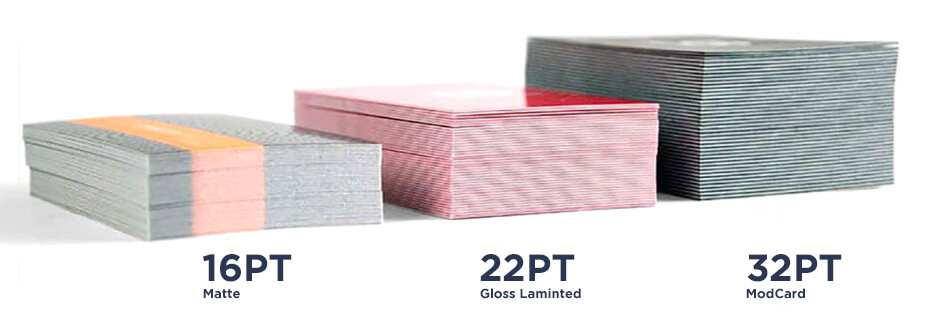 We offer a large selection of paper thickness for your business cards. 