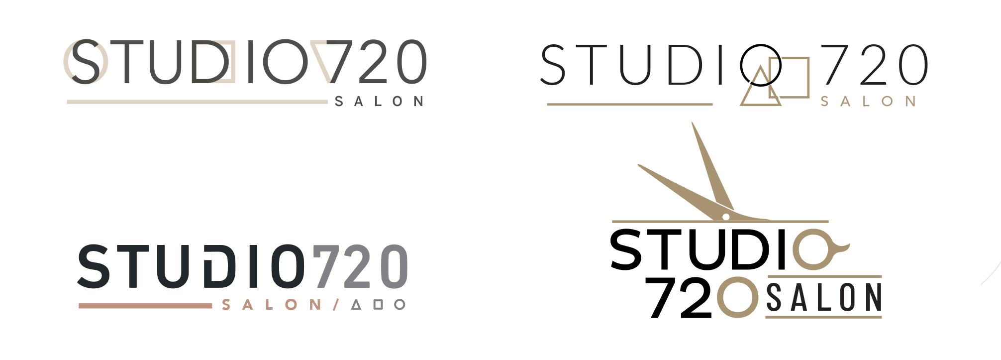 Liza, our in-house graphic designer created four logo options for Studio720 Salon