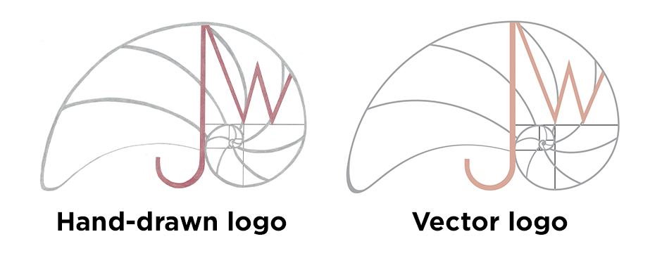 You can see the hand-drawn logo created as a vector logo. 