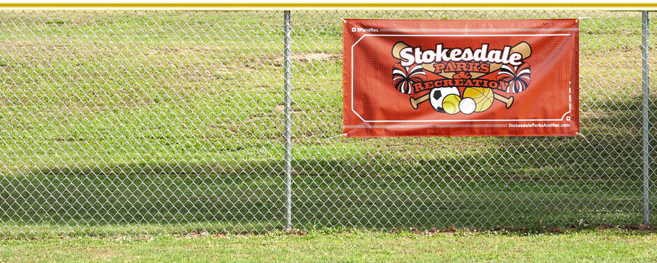 Include bright colors to get your sports banner noticed. 