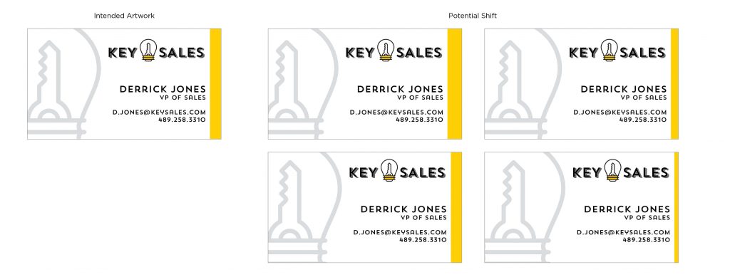 Examples of how a business card file may shift. 