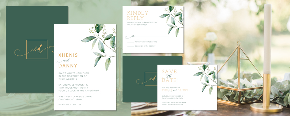 Custom Wedding Invitations Use beautiful color combination to enhance the look of your invites.
