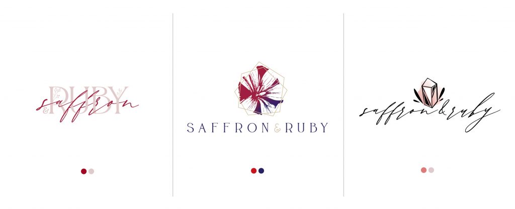 The second round of logo design for Saffron & Ruby Etsy Shop