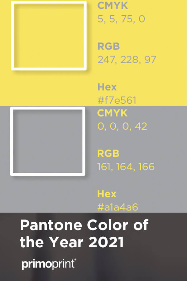 Announcing the Pantone Color of the Year 2021 PANTONE 17-5104 Ultimate Gray + PANTONE 13-0647 Illuminating.