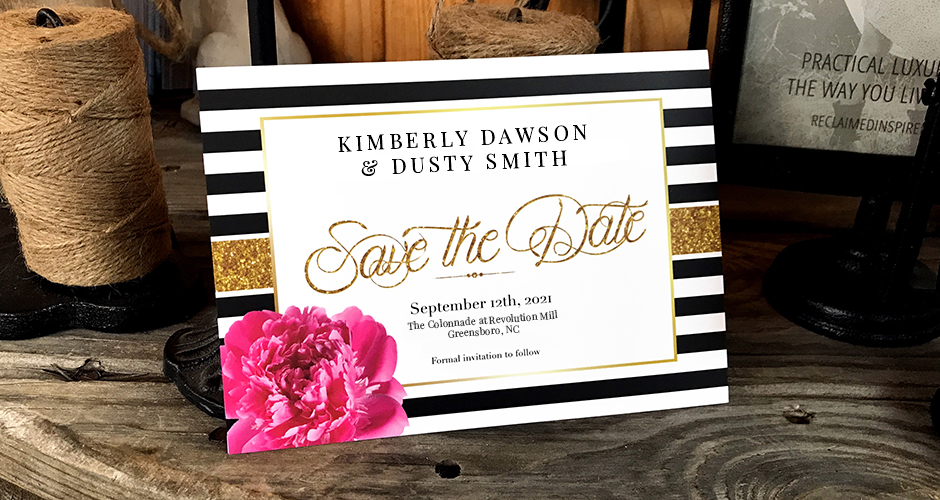 Silk Postcard design created by our In-House Graphic Design team. This paper is great for Save the Dates and Formal Invitations. 