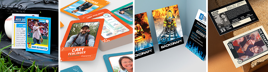 Employee trading cards. Show off your team. Team building idea, build company culture.