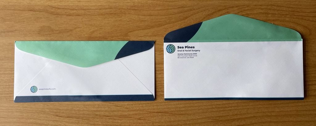Sea Pines Envelope Design. Logo and Brand printed on envelope