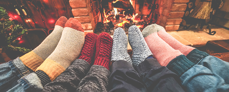 Family relaxing together at christmas holidays.