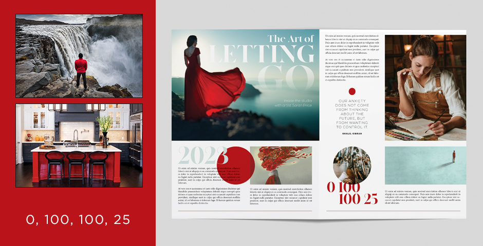 Vibrant red, warm and bold color that adds life to any design.
