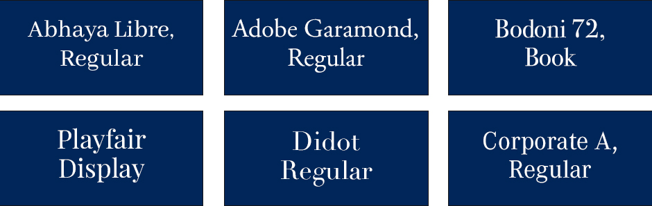 Serif Font examples. 