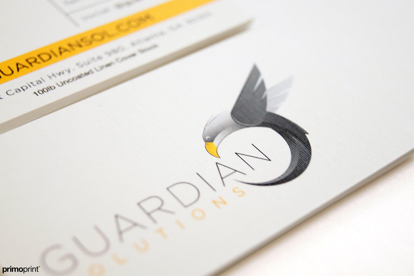 100LB Uncoated Linen business card designed by Primoprint.