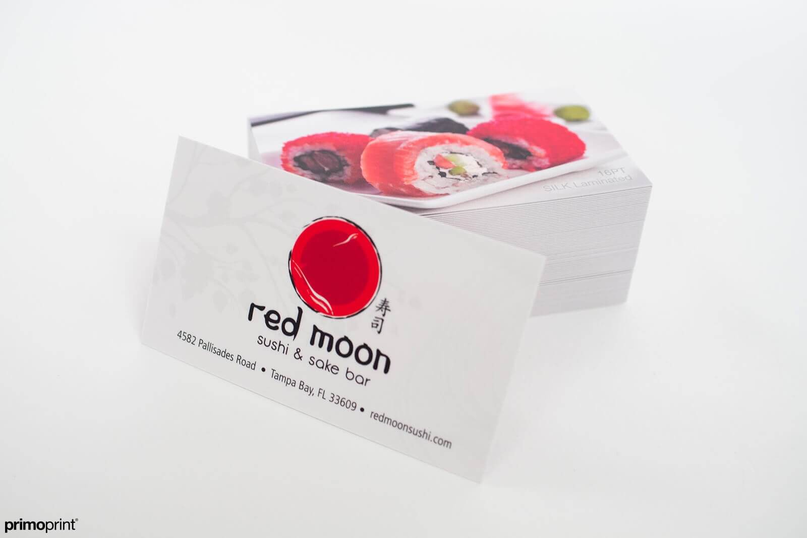 Custom Silk laminated business card design by Primoprint.