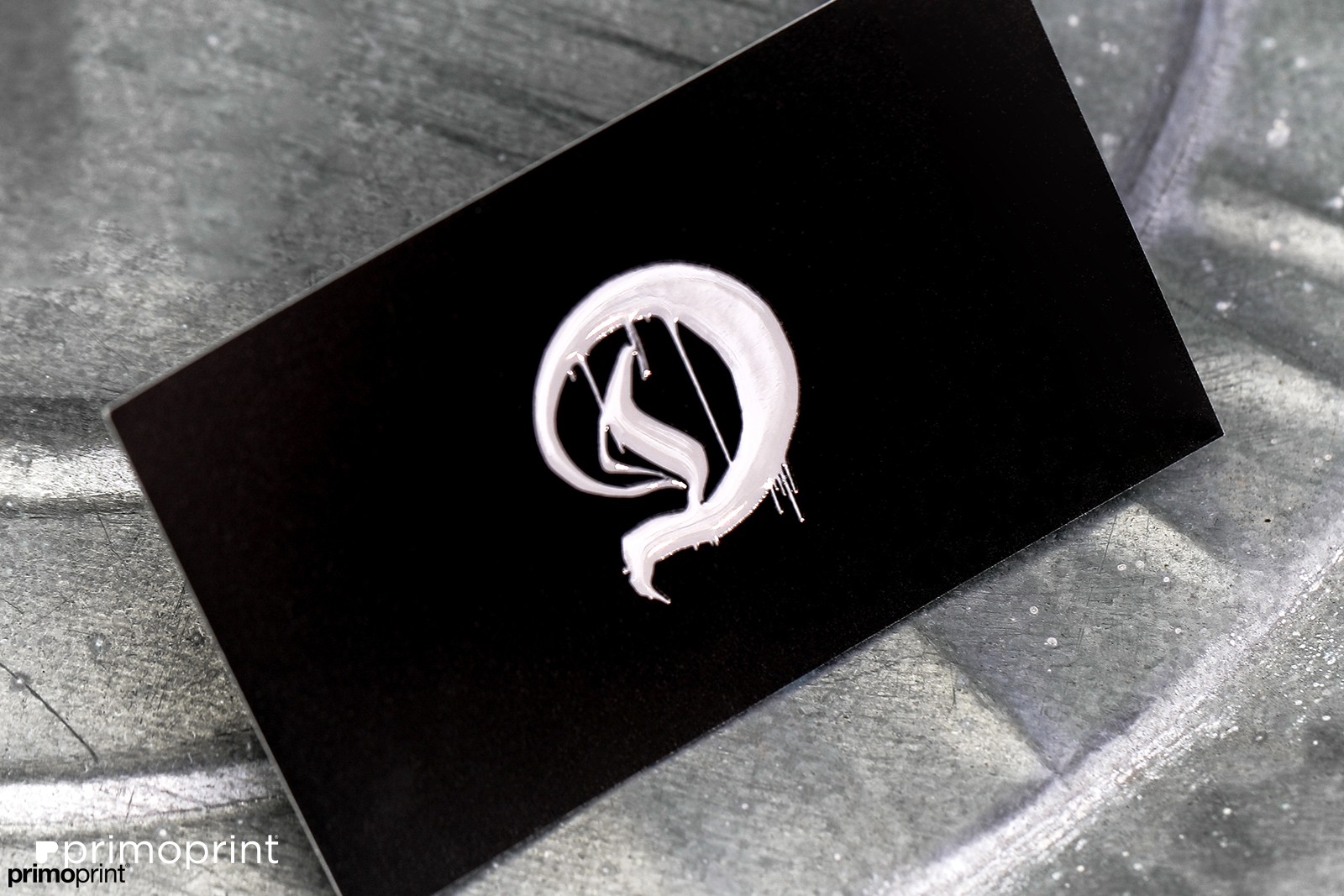 19pt velvet business card with raised spot uv