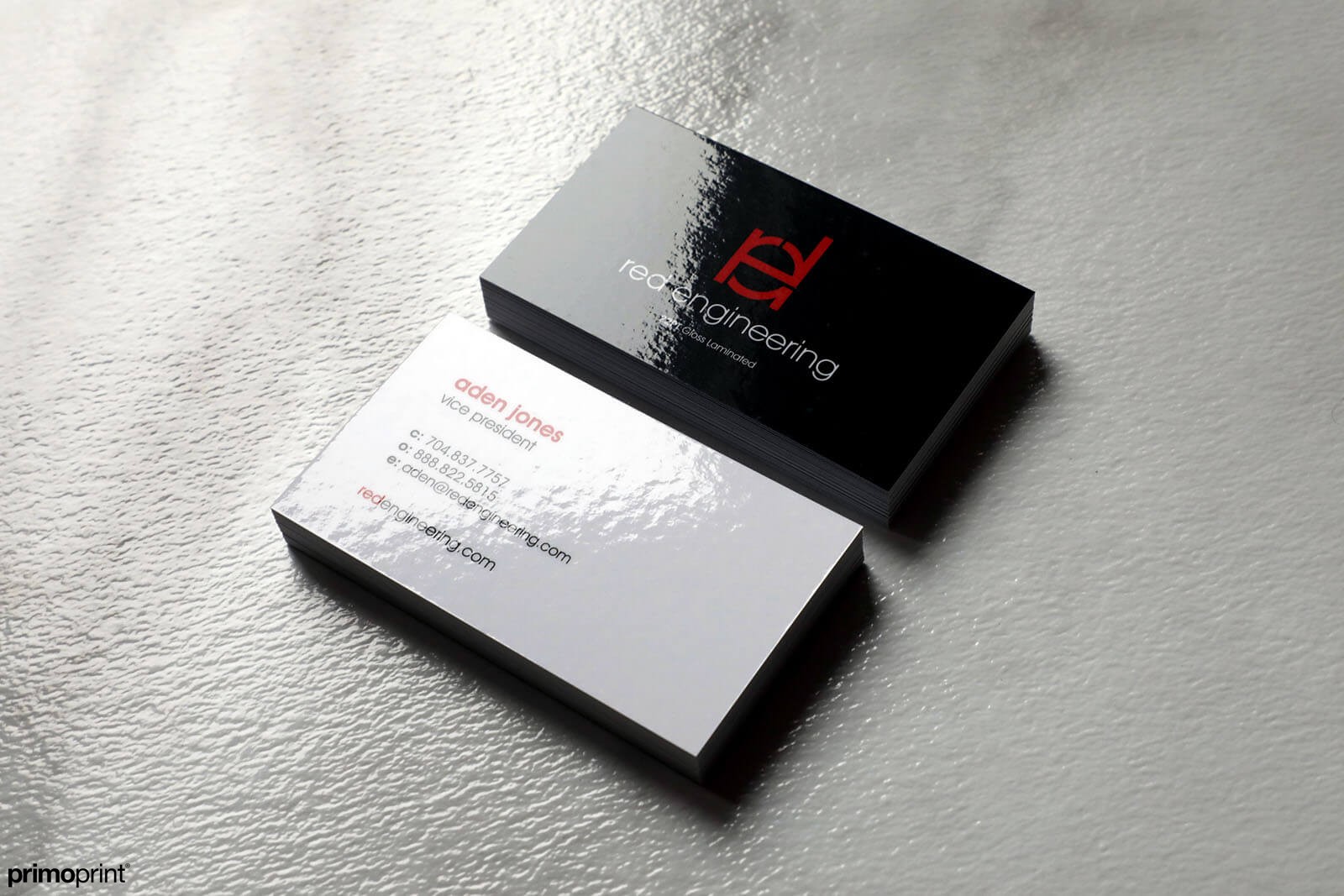 22PT thick Glossy Laminated Business Card.