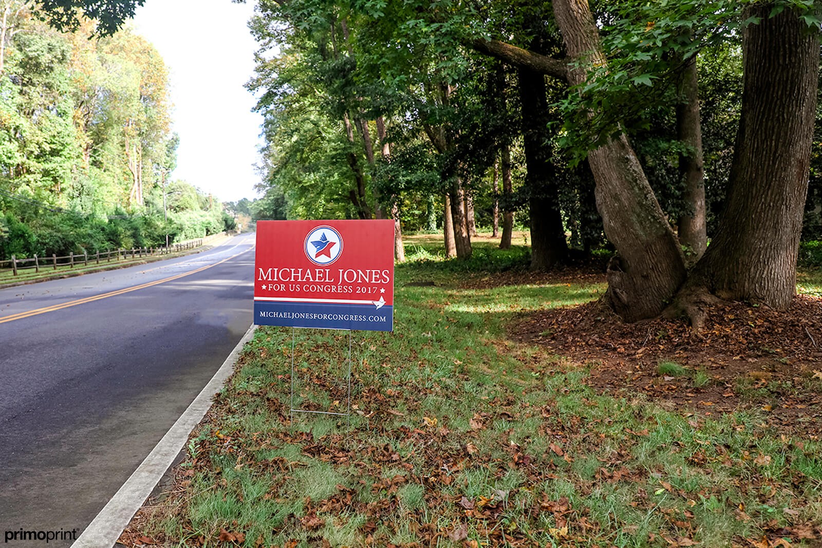 Custom 4mm coroplast campaign yard sign designed and printed by Primoprint. 