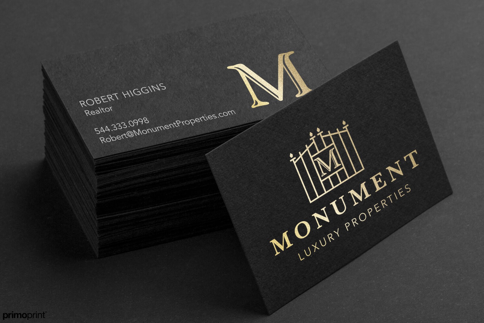 Black Cardstock Business Cards // A fully black letterpress paper stock  with a natural feel and unique look.