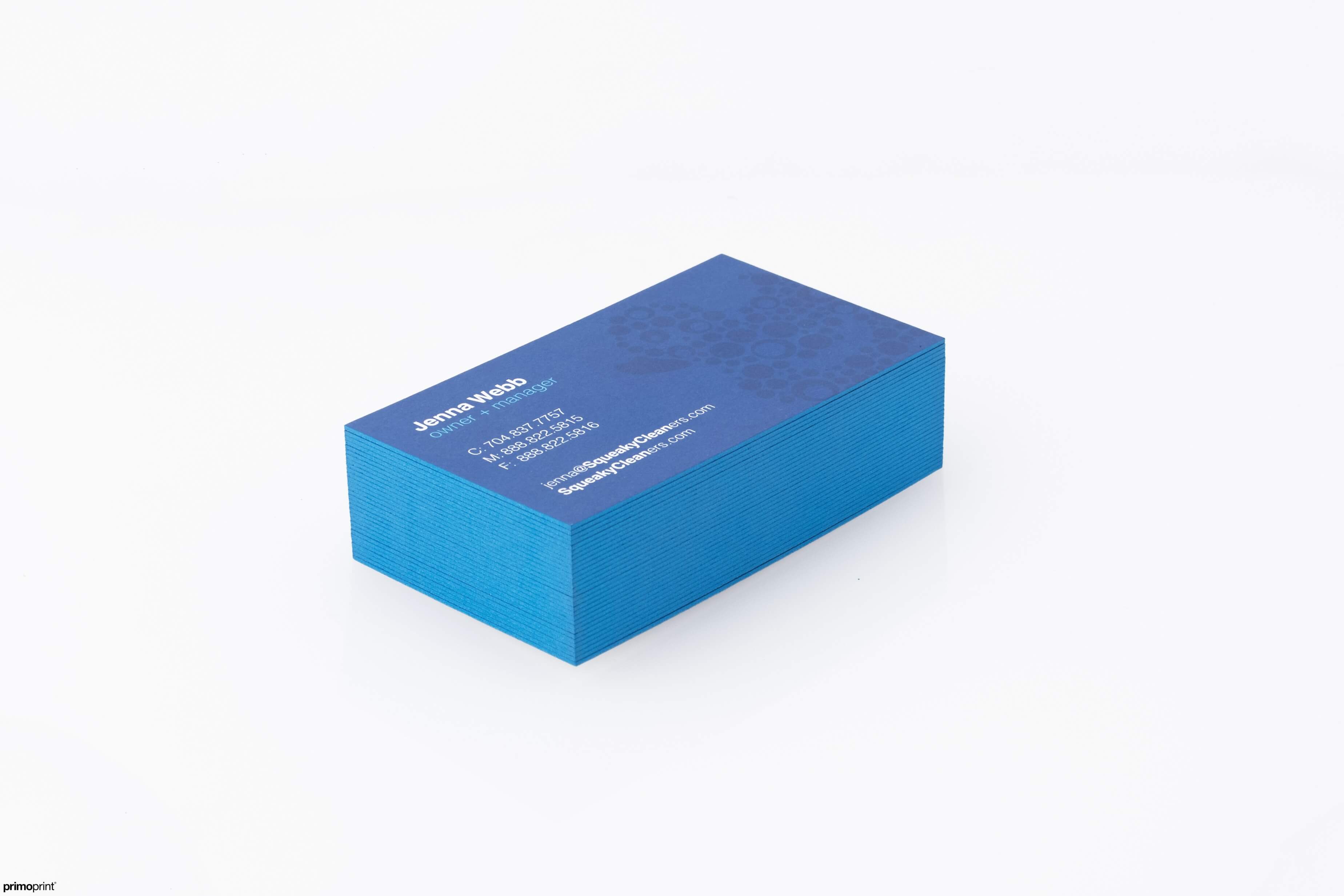 32PT super thick Blue Painted Edge business card. Designed by Primoprint.