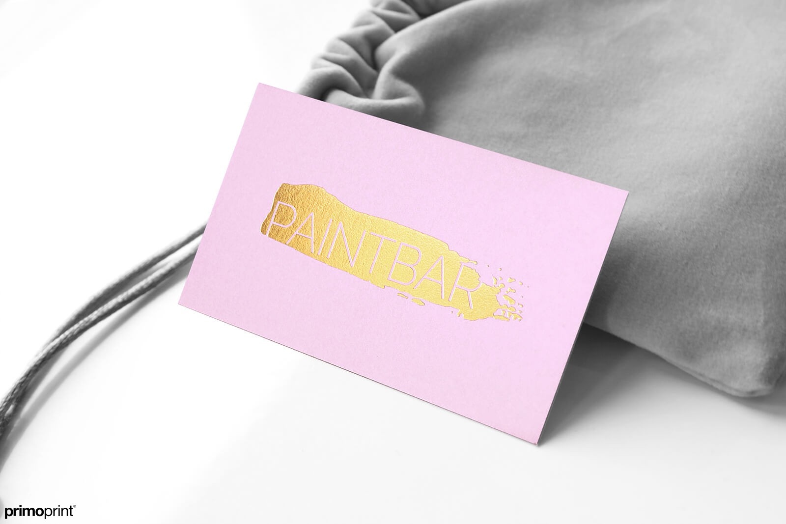 14PT Uncoated business card with Gold Stamped Foil.