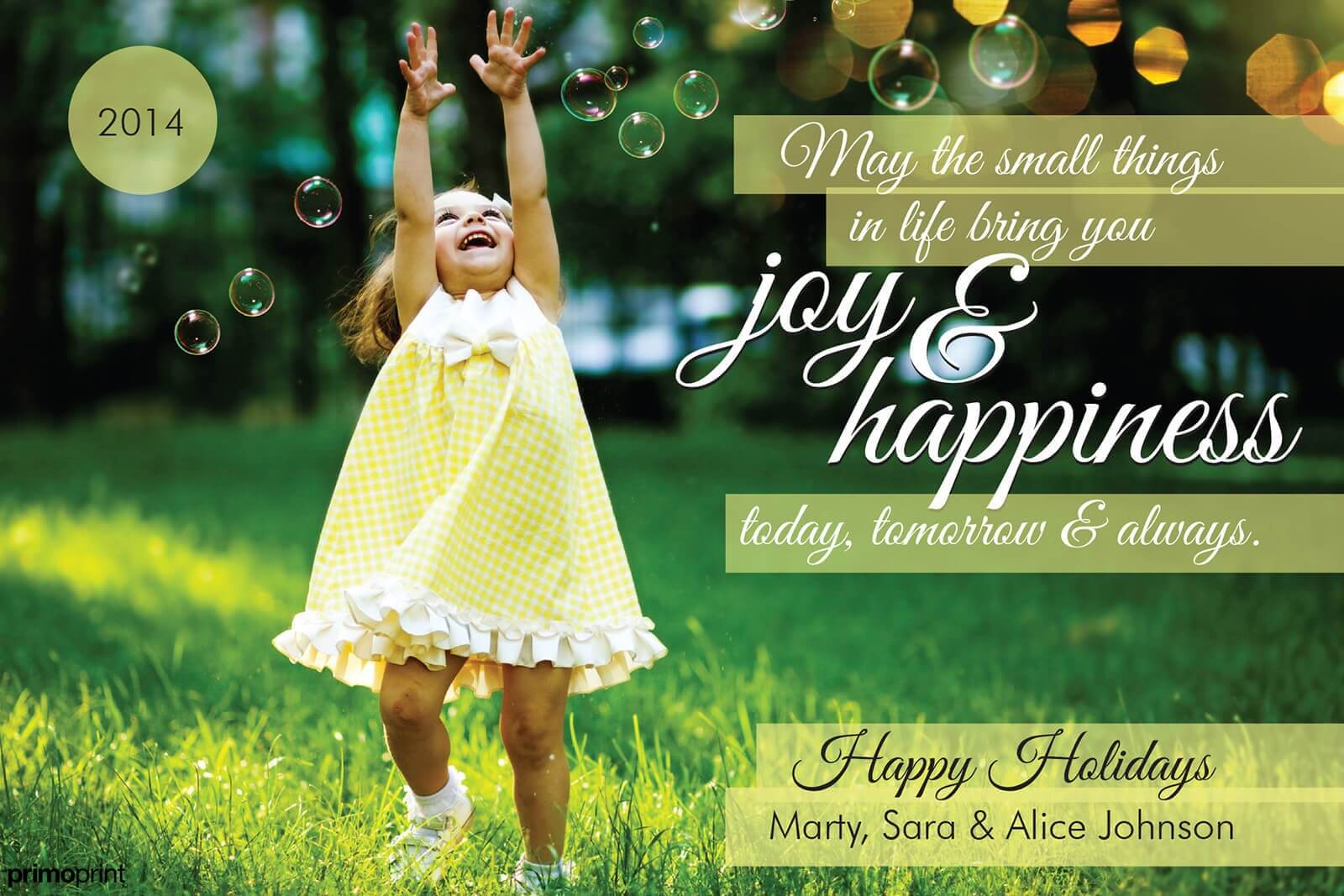 Holiday card designed in-house by Primoprint.