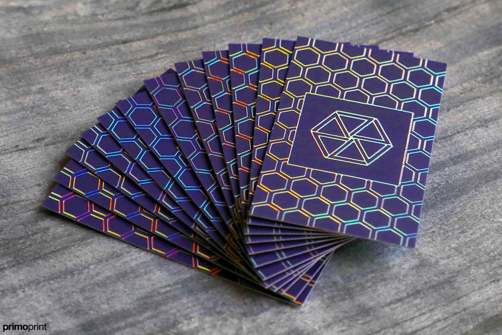 Custom Designed Raised Holographic Foil Business Cards