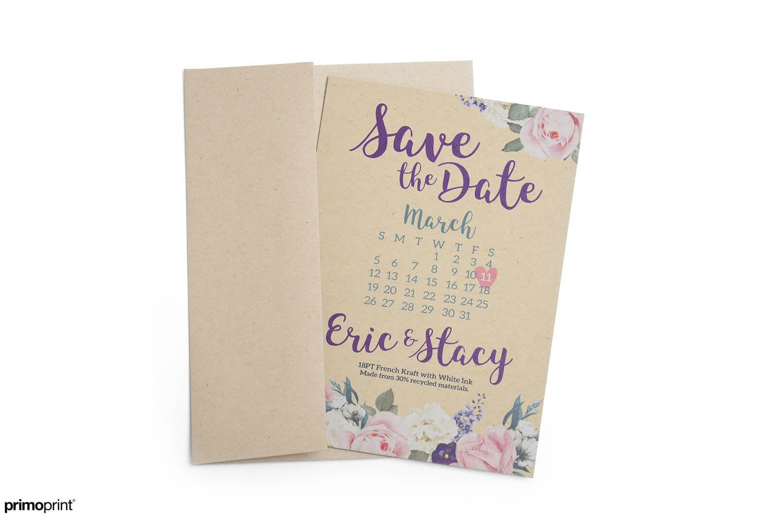 Print your invitations and announcements on Kraft paper stock. It's an elegant and trendy paper stock perfect for any occasion.