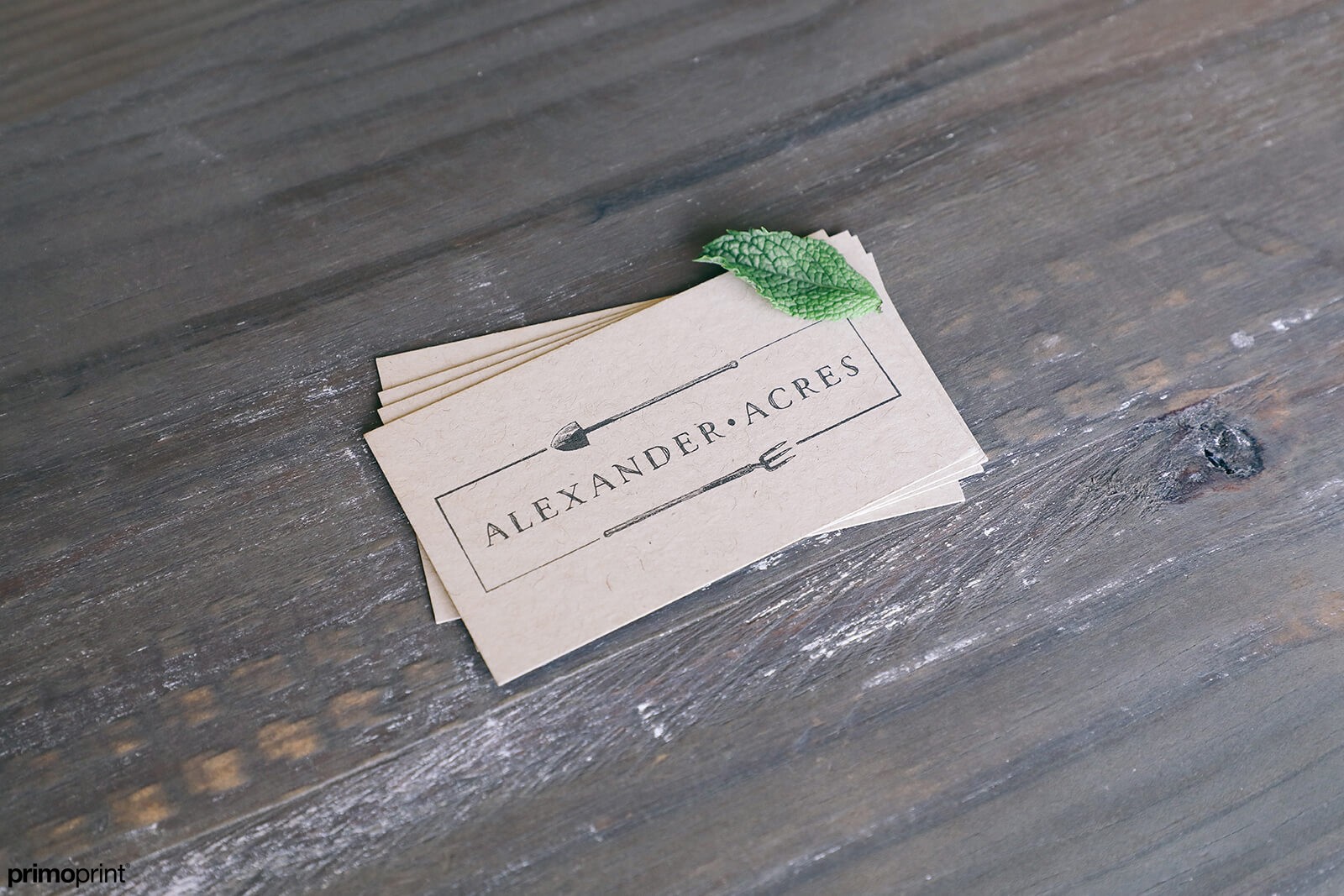 18pt uncoated, French Kraft business card.