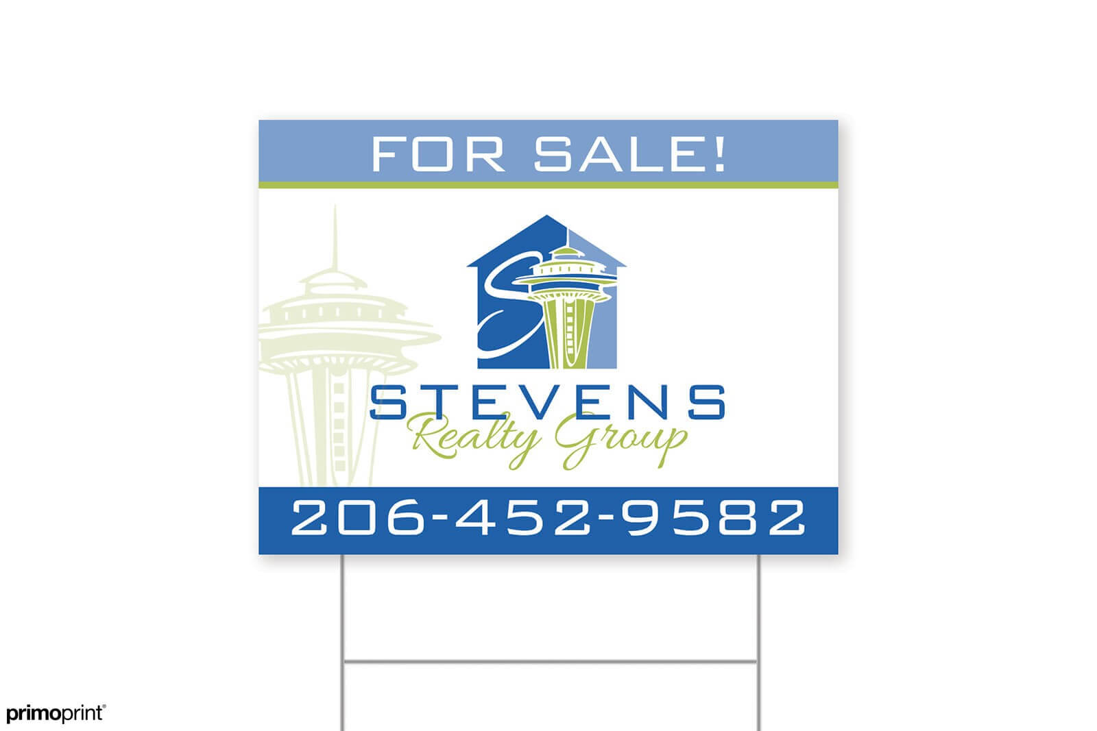 Custom realtor yard sign designed by Primoprint.