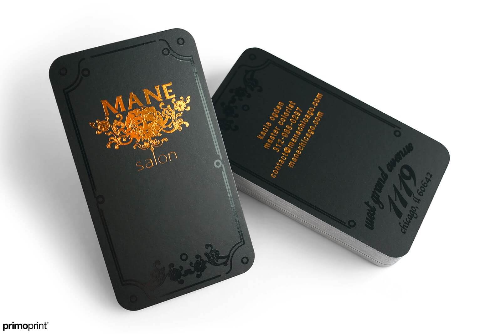 silk laminated business card with foil