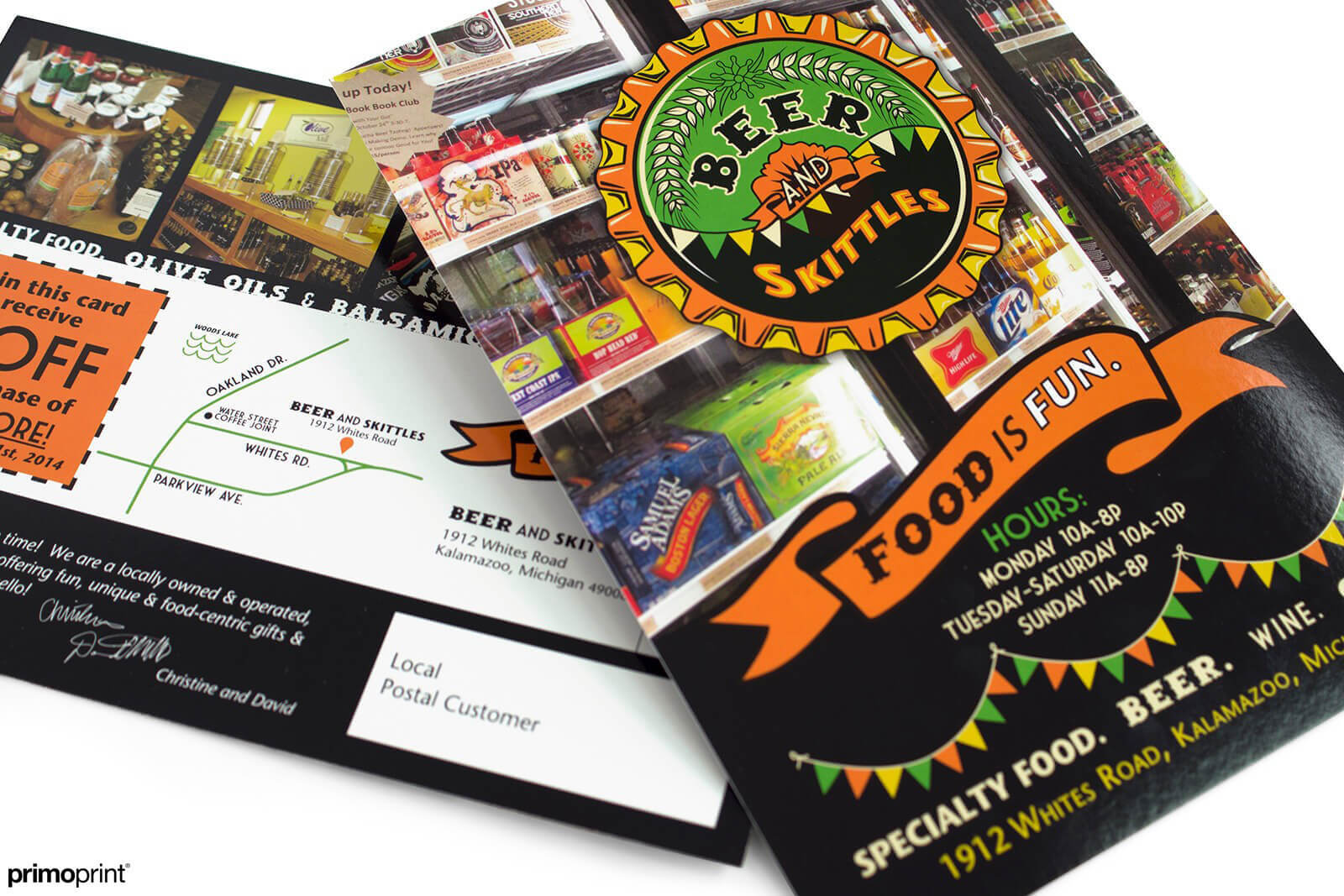 Custom Glossy UV Coated Every Door Direct Mail® postcard printed by Primoprint.