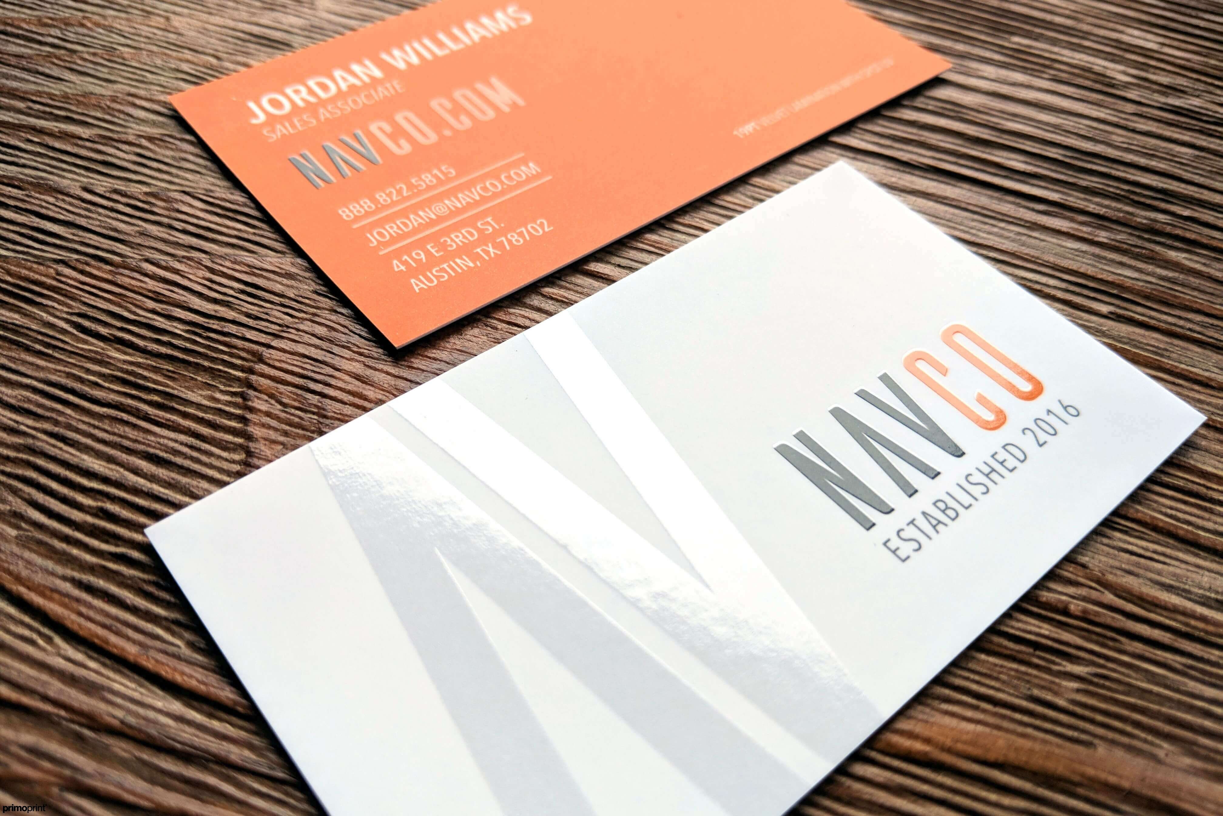 Enhance your velvet laminated business card by adding Spot UV! Highlight an image, logo or pattern for some extra pizzaz.