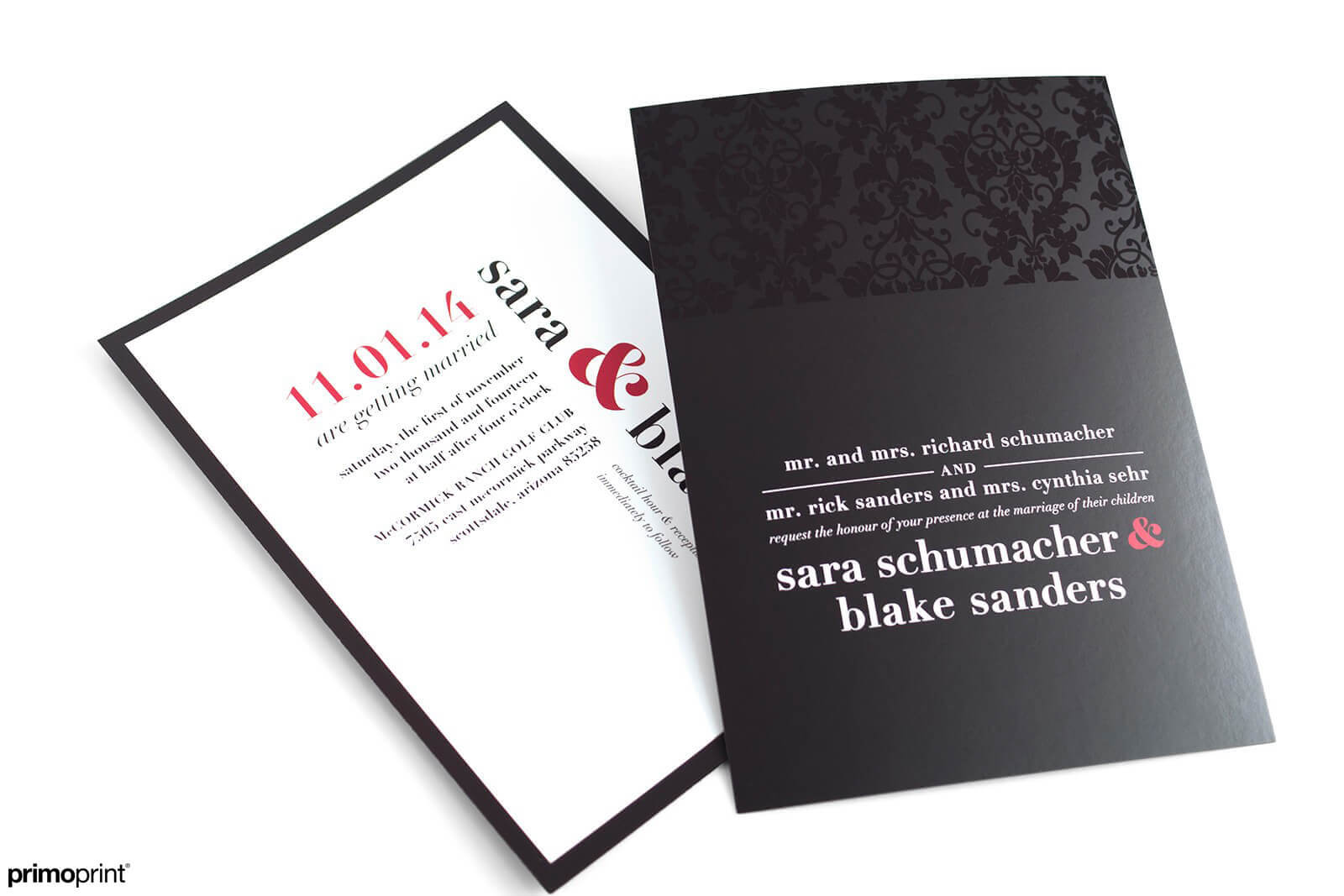 Custom wedding invitation with Spot UV